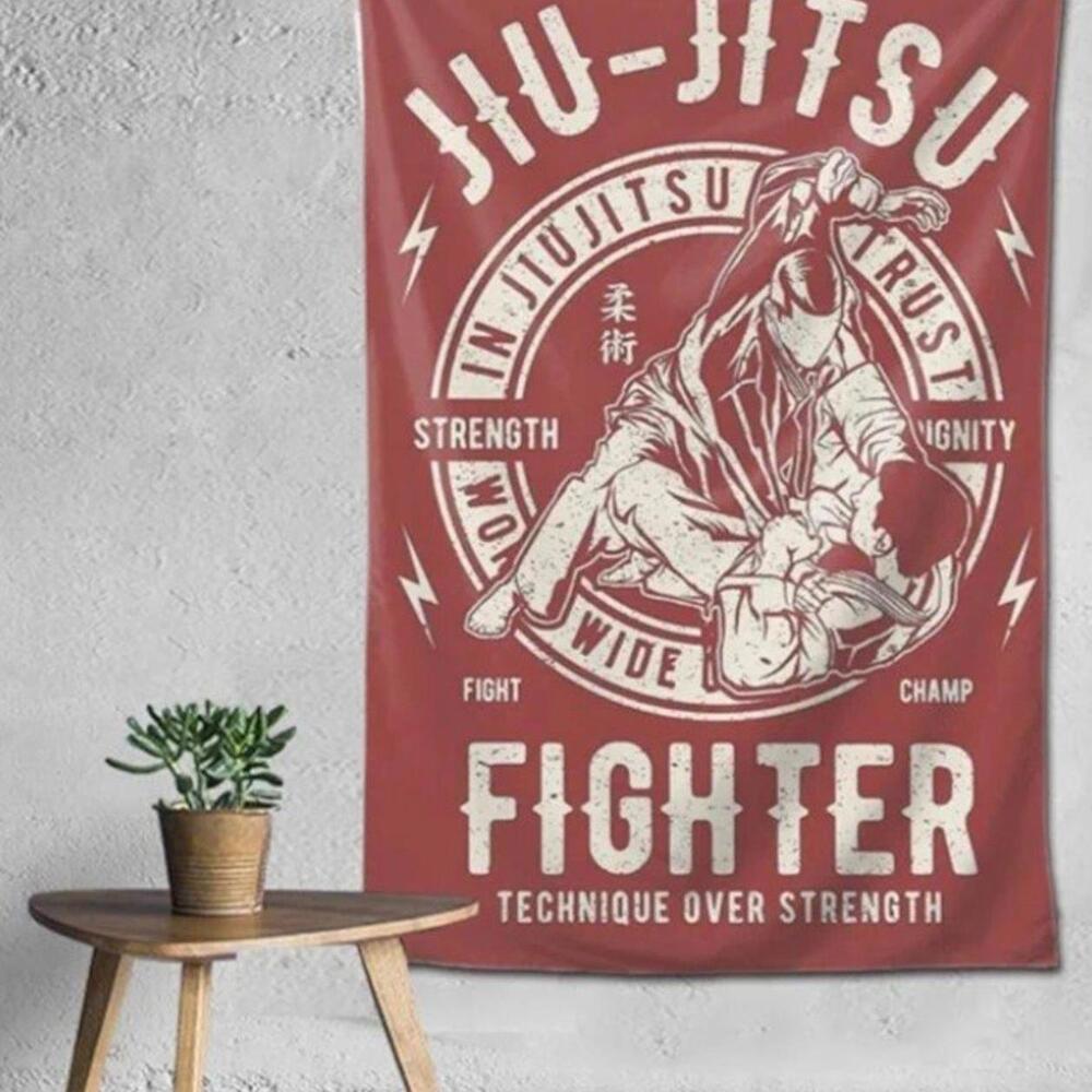 Woidxzxza BJJ-Jiujitsu Fighter Wall Hanging. NWT